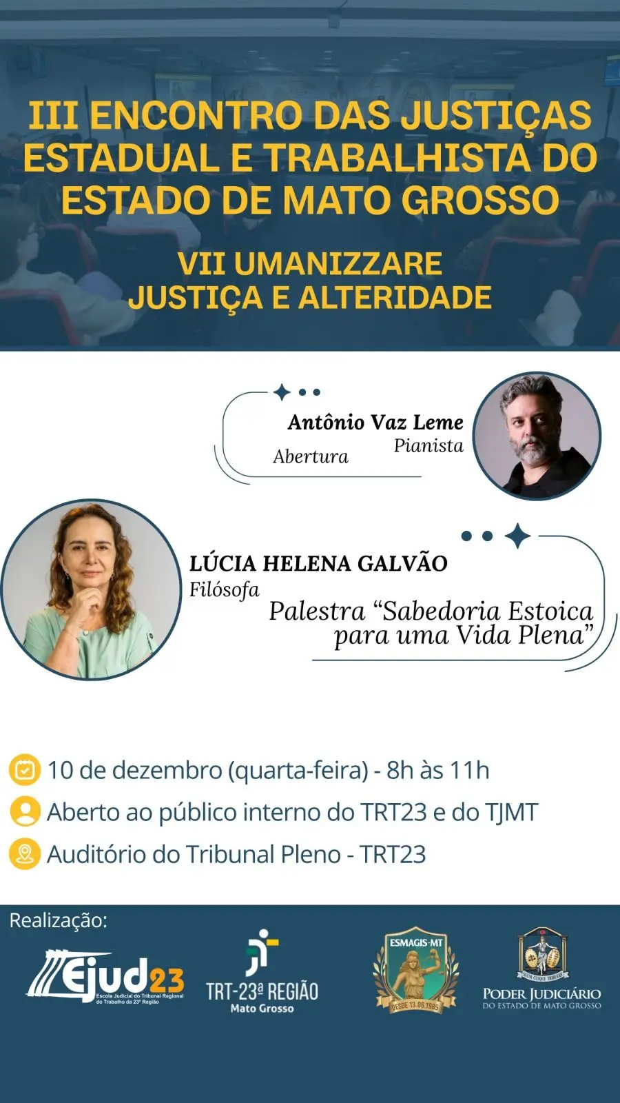 Cartaz para o III Encontro das Justiças Estadual e Trabalhista / VII Umanizzare, com o tema 