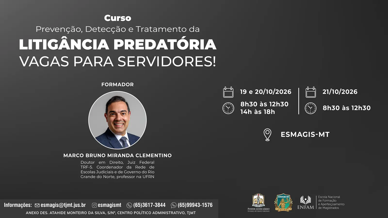 Esmagis-MT abre inscrições para curso sobre litigância predatória em Cuiabá